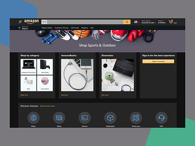 Amazon Dark Mode ecommerce ui ui design website concept