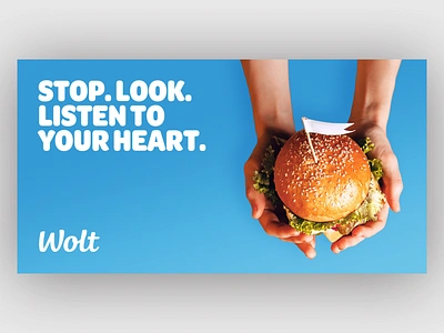 Listen to your heart advertising application burger design digital digitalartwork hand plain typography