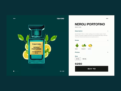 Fragrance by Tom Ford — concept page animation beauty concept figma fragrance interaction protopie tom ford ui ui design web website