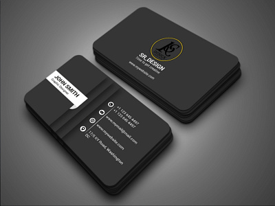 Black color business card brandidentity branding clean clean design corporate corporate design creative design illustration minimal unique
