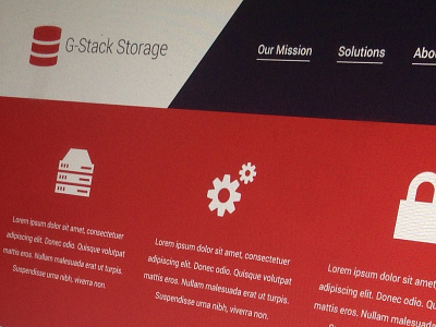 Cloud Storage Solutions Website blue brand clean cloud flat red storage web web design website