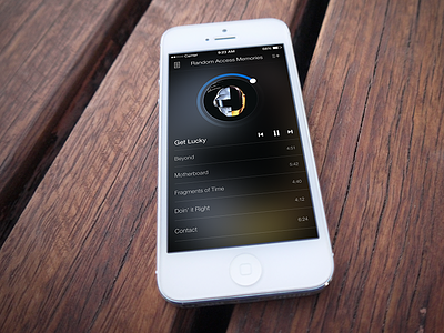 Music Player for iPhone Concept apple ios ios 7 iphone minimal music music player ui