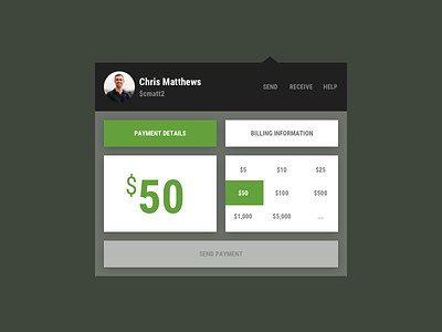 Payment Screen — 3 years later grid modal money payment typography ui web