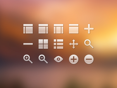 Display Icons 32 32px 32px glyph 32px icon add glyph grid icon layout list magnify move remove visible zoom in zoom out