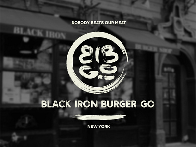 BLACK IRON BURGER GO branding burger design handrawn illustration illustrator logo typography vector