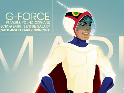 G-Force Mark battle of the planets g force gatchaman giclée mark