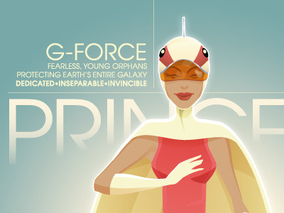 G-Force Princess battle of the planets gatchaman giclée illustration princess vector