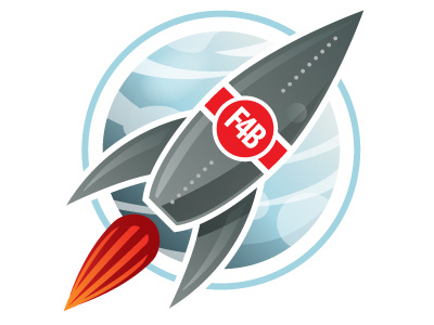 F4B rocket marque illustration logo rocket