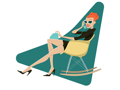 The (Eames) Rocker eames exhibition graphic design illustration landline midcentury redhead rocking chair