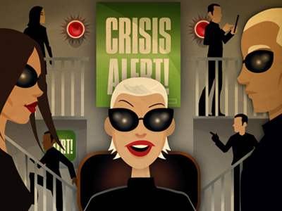 Crisis management comic strip cartoon comicbook illustration strip vector