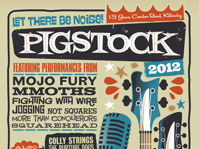 Pigstock Gigposter halftone pattern music festival poster print rickenbacker