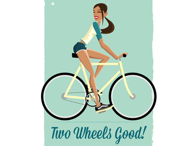 Two Wheels Good bike commute cute cycling fixie pin-up