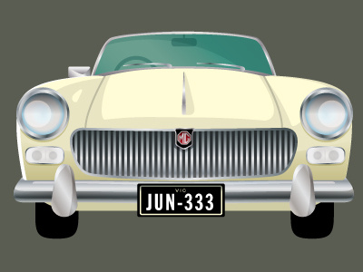 MG automobile car classic ilustration midget portrait vector vintage