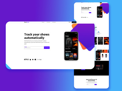 Show Trackr colors creation creative css3 dribbble dribbleartist front end home page html5 movies netflix player tuesday typography ui ux web design