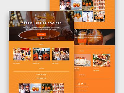 Aperol Spritz Socials website aperol ui visual design website website design
