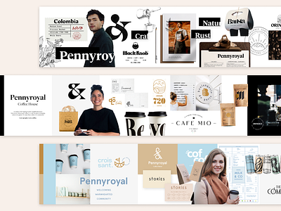 Pennyroyal Coffee House Stylescapes branding design flat illustration logo typography ui vector