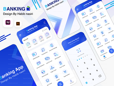Banking app Design app design icon illustration mobile design ui ux