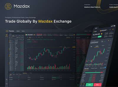 Mazdax (Cryptocurrency Exchange) bitcon crypto design exchange mobile design trade ui ux