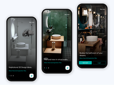 Bathroom Design Onboarding 3d app bathroom design home design house mobile design ui ux