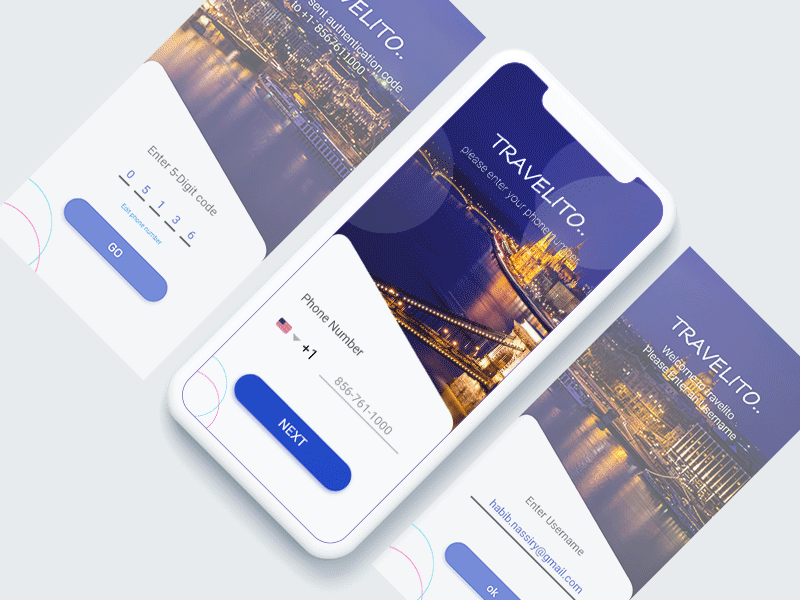 Otp Register sign in log in register otp travel logo illustration motion mobile design animation ui ux design app