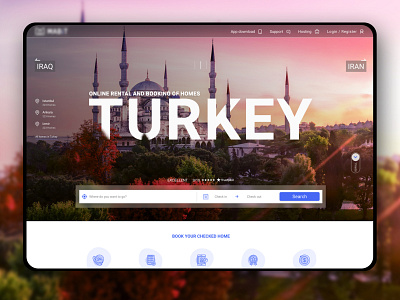turkey travel header app booking design icon illustration mobile design travel typography ui ux