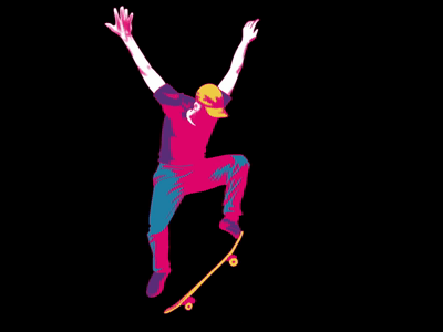 Skateboarding animated animations art frames hand animated pink procreate punk retro skateboarding