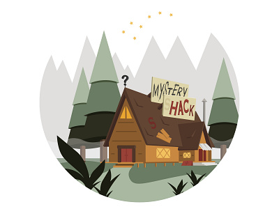 The Mystery Shack adobe after effects animation art cute design disney flat design illustration illustrator mystery shack ui vector
