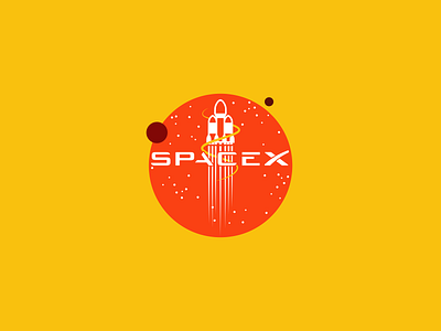 SpaceX Design art branding concept art concept design design falcon heavy flat design illustration illustrator logo logo design mars nasa space spacex