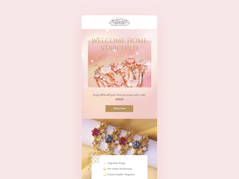 Bisoulovely Email apparel design email email design email newsletter fashion graphic design jewelry sparkle sparkly