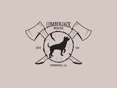 Lumberjack Rescue Logo branding dog dog logo dog rescue graphic design illustration logo lumberjack