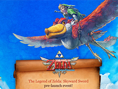 Launch Event Email design display mobile nintendo retail skyward sword video game wii zelda