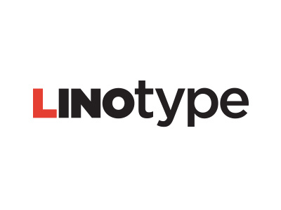 Linotype Logo black font logo red type typography