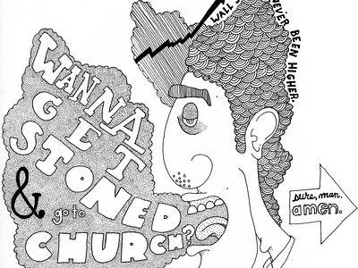 church amen church is where you smoke it church re brand derekthesketcher drawing get stoned illustration peter sketch typography wall street words writer