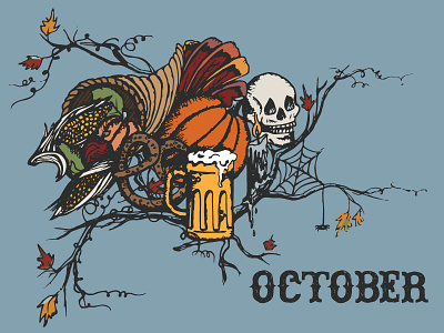 October halloween illustration october skull