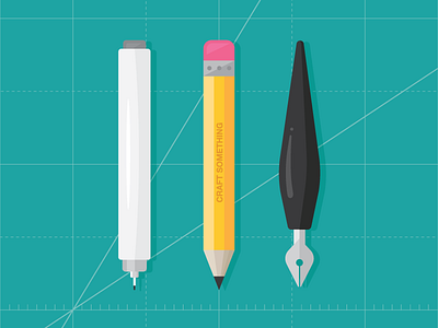 Crafting Tools art doodle flat illustration marker pen pencil sketch vector