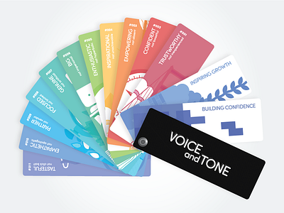 Voice and tone swatchbook book color guide illustration swatch