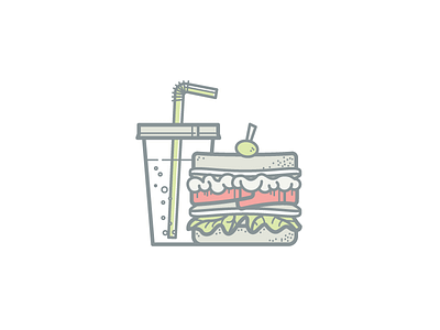 hungry? color drink fill food illustration line muted sandwich style