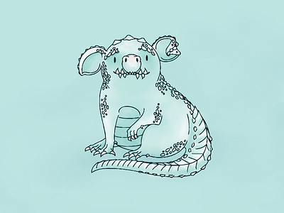 🐊+🐷=🍉 crocodile hand drawn illustration pig