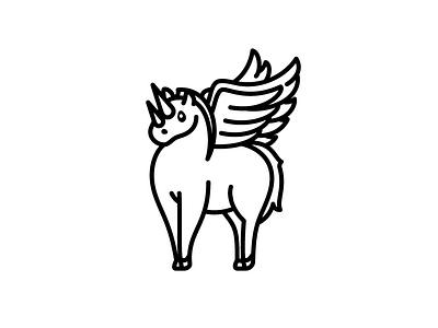 ✨so magical ✨ black illustration logo pegasus unicorn white