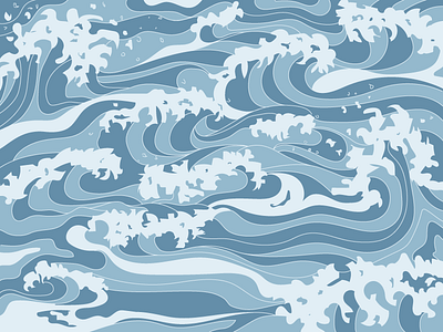 Waves blue fill line water waves