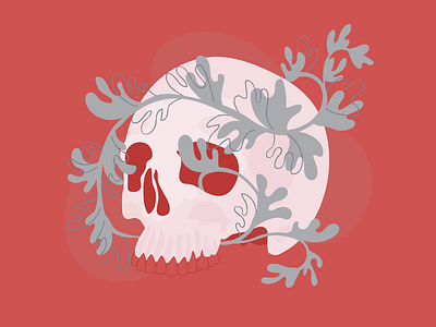 Skull and vines fill gloop line plants skull teeth vines