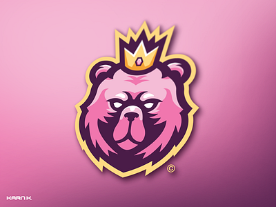 Pink Bear Mascot Logo animal logo branding design esports esports logo gaming icon mascot sport sports logo