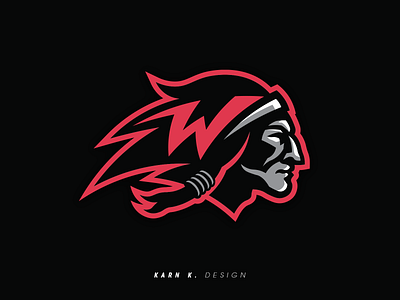 Winchester Youth Baseball and Softball | Logo baseball branding design esports logo illustration indian mascot red sports logo