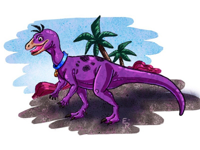 Dino, from the Flintstones cartoons design digital dinosaurs flintstones illustration procreateapp