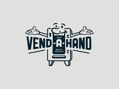 vend•a•hand charity chips covid 19 covid19 design face illustration machine smile soda vending vending machine