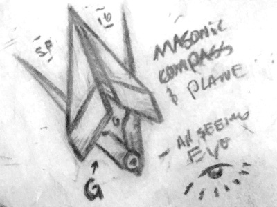 Compass illustration knowledge sketch mason paper plane