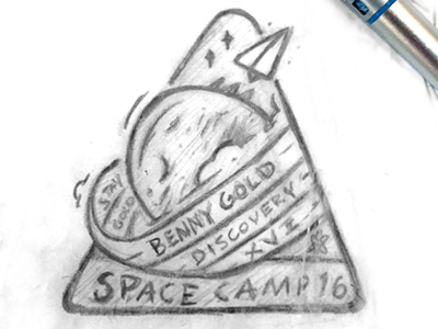 Space Camp discovery nasa outerspace patch planet sketch space triangle