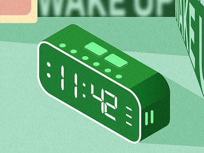 Wake Up alarm consistency design dont sleep flat get to work illustration sleep timer vector wake up work