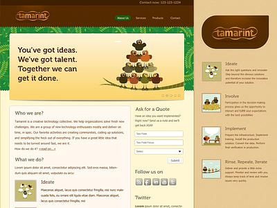 Tamarint Website consultancy design layout old work website design