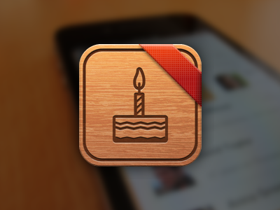 "Yearly" iPhone icon birthdays icon iphone ribbon wood yearly